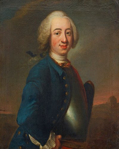 Johan Henrik Scheffel (1690–1781). Portrait of a Young Officer by Johan Henrik Scheffel